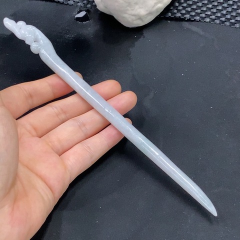 古玩玉器天然翡翠鳳頭釵玉簪(帶翡翠鑒定證書)拍賣，當(dāng)前價(jià)格680元