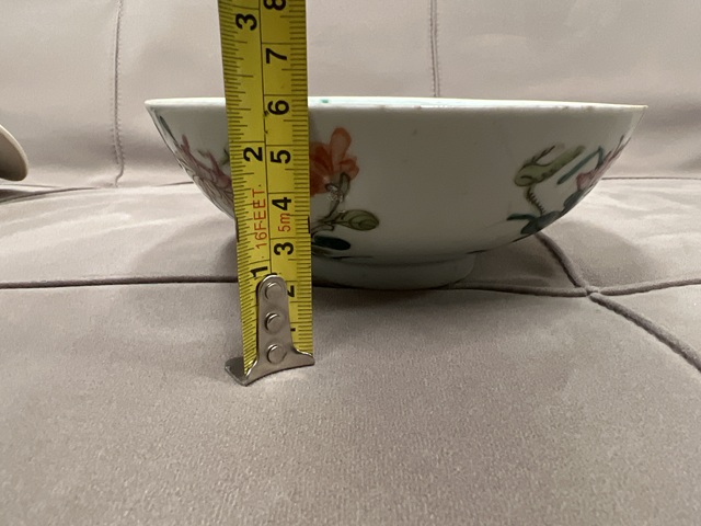 古玩陶瓷晚清 名家袁汪興 細路粉彩四季花卉紋碗拍賣，當前價格780元