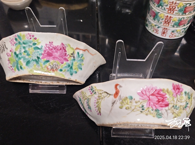古玩陶瓷光緒淺降彩花鳥角碗拍賣,當前價格980元