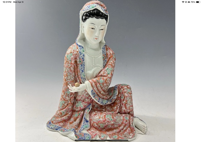 古玩陶瓷觀音塑像真品鑒賞圖