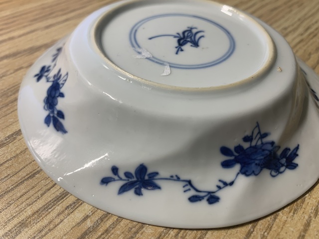 古玩陶瓷青花功名富貴圖杯碟真品鑒賞圖