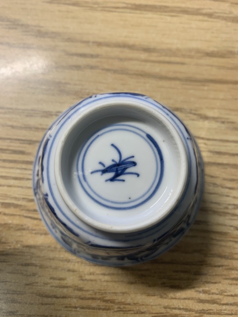古玩陶瓷青花功名富貴圖杯碟真品鑒賞圖