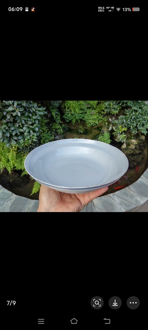 古玩陶瓷花卉紋青花盤真品鑒賞圖