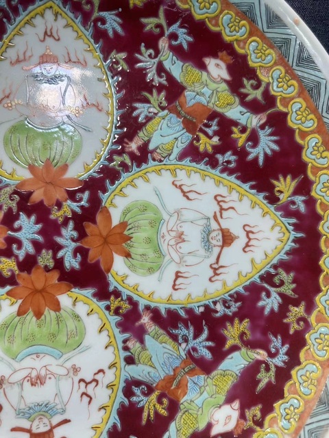 古玩陶瓷粉彩盤真品鑒賞圖