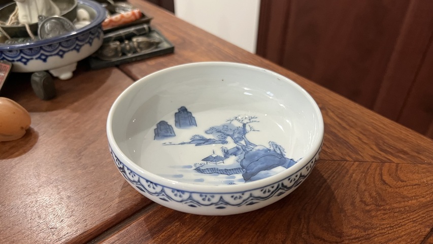 古玩陶瓷青花洗真品鑒賞圖