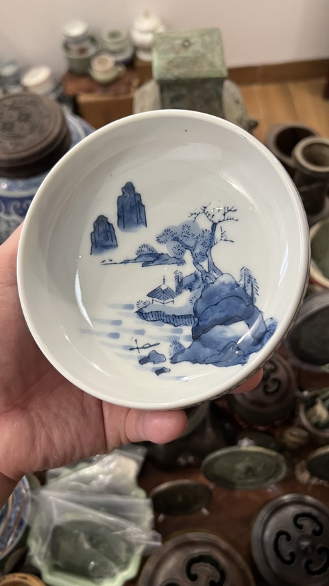 古玩陶瓷青花洗真品鑒賞圖