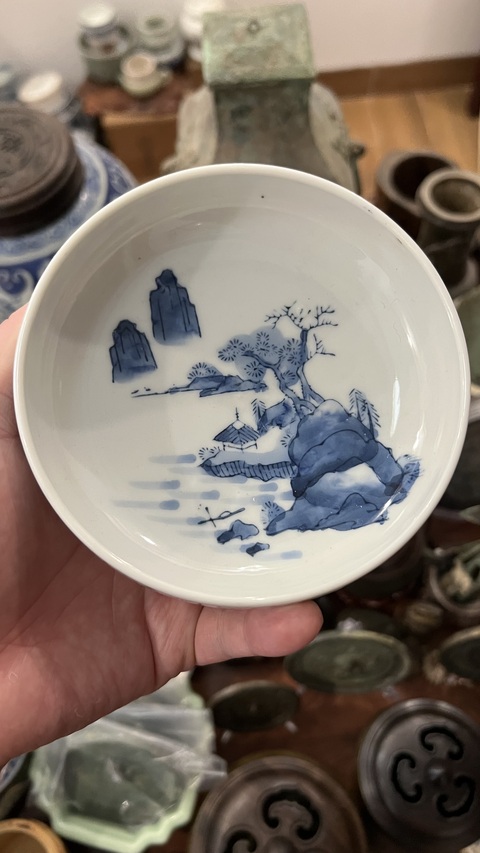 古玩陶瓷青花洗真品鑒賞圖