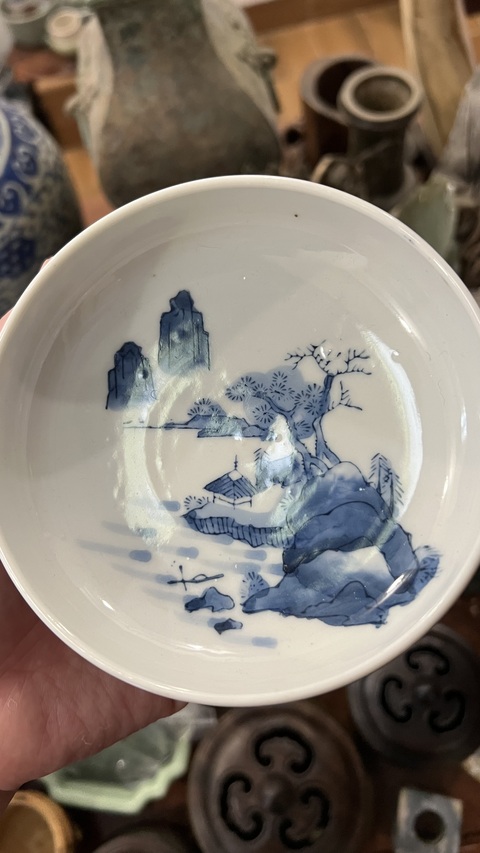 古玩陶瓷青花洗真品鑒賞圖