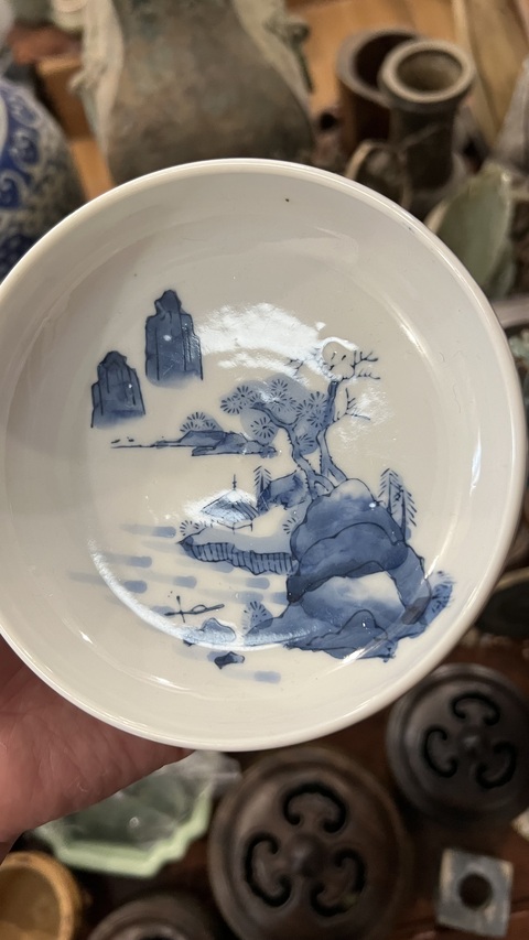 古玩陶瓷青花洗真品鑒賞圖