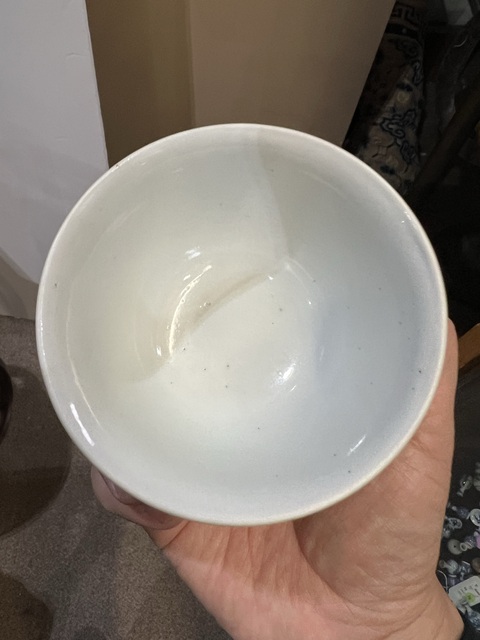 古玩陶瓷青花花鳥紋茶圓真品鑒賞圖