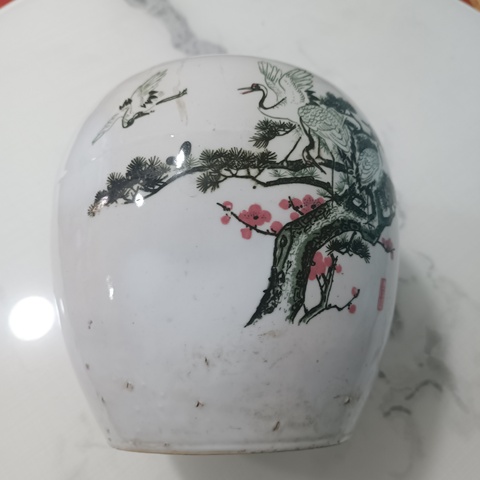古玩陶瓷鶴紋罐拍賣,當前價格680元