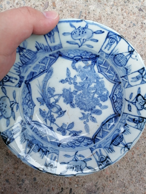 古玩陶瓷清代?青花盤拍賣，當前價格400元