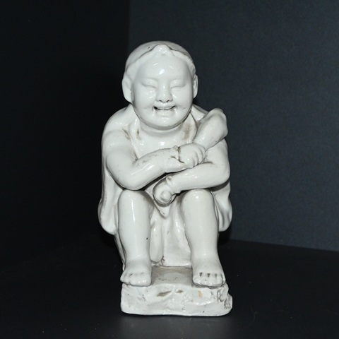 古玩陶瓷德化窯劉海戲金蟾造像真品鑒賞圖