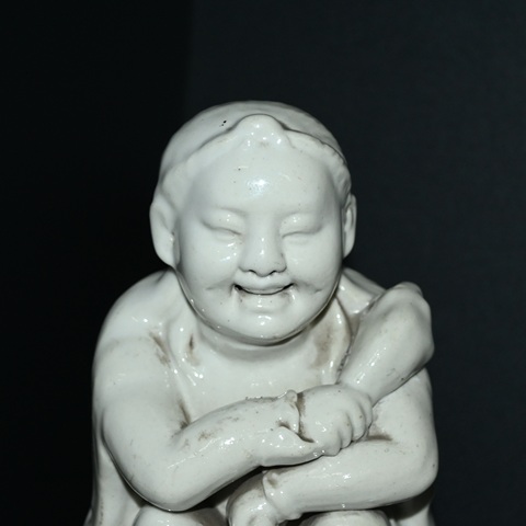 古玩陶瓷德化窯劉海戲金蟾造像真品鑒賞圖