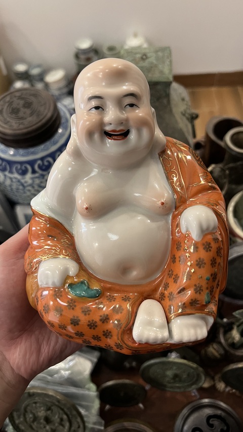 古玩陶瓷彌勒佛塑像真品鑒賞圖
