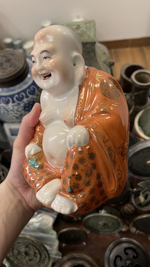 古玩陶瓷彌勒佛塑像真品鑒賞圖