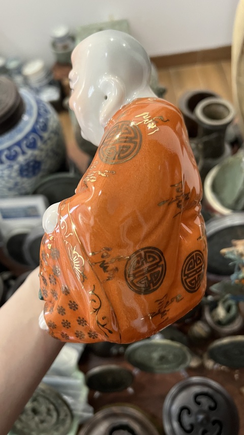 古玩陶瓷彌勒佛塑像真品鑒賞圖