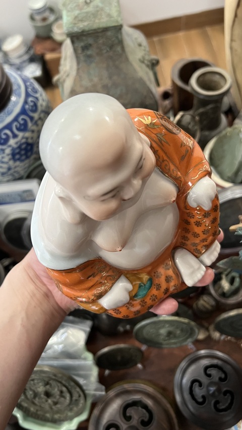 古玩陶瓷彌勒佛塑像真品鑒賞圖