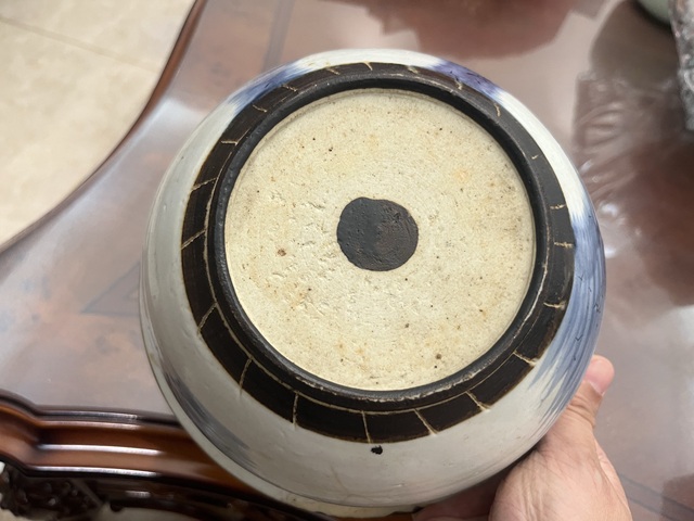 古玩陶瓷青花鐵銹釉山水紋香爐拍賣,當前價格600元