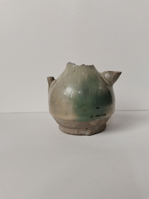 古玩陶瓷長沙窯青釉綠彩水注拍賣,當前價格0元