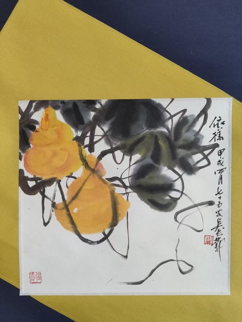 古玩字畫已故海派名家 吳昌碩先生長孫 西泠印社理事 吳長鄴先生 依樣 手工原裱立軸拍賣,當前價格6888元