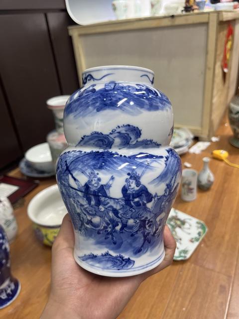 古玩陶瓷青花人物故事紋葫蘆瓶真品鑒賞圖