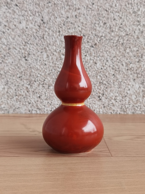 古玩陶瓷紅釉葫蘆瓶拍賣，當(dāng)前價(jià)格298元