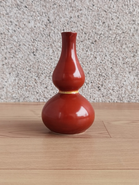 古玩陶瓷紅釉葫蘆瓶拍賣，當(dāng)前價(jià)格298元