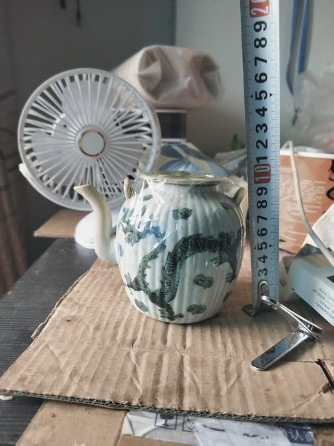 古玩陶瓷清同治 綠彩龍紋壺拍賣,當前價格800元