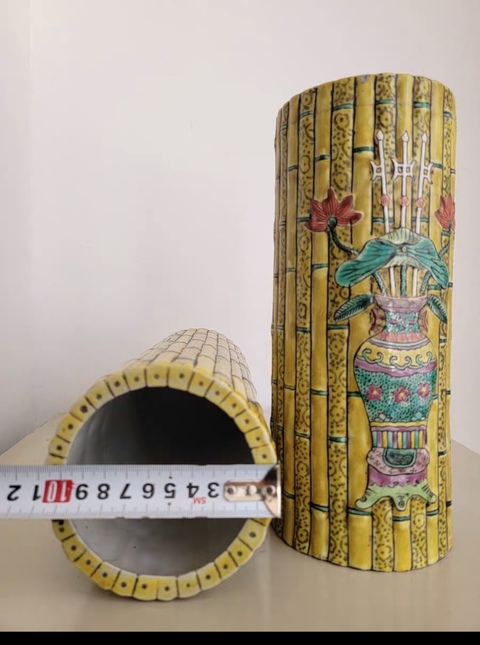古玩陶瓷捆竹型帽筒拍賣,當前價格5600元