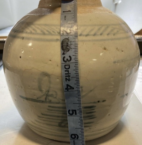 古玩陶瓷山水紋青花罐真品鑒賞圖
