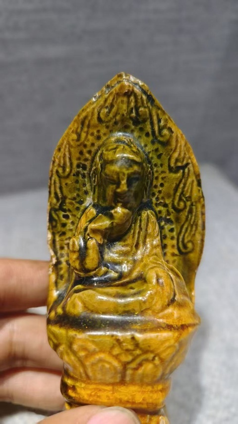 古玩陶瓷五代十國·三彩佛真品鑒賞圖