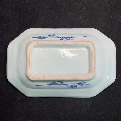 古玩陶瓷清乾隆 青花山水紋折沿盤拍賣,當前價格1600元