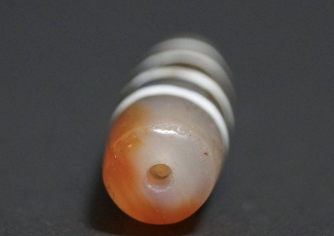 古玩玉器四線瑪瑙天珠真品鑒賞圖