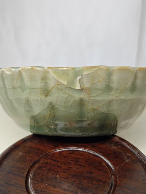 古玩陶瓷元代龍泉蔗椴洗拍賣，當前價格3456元