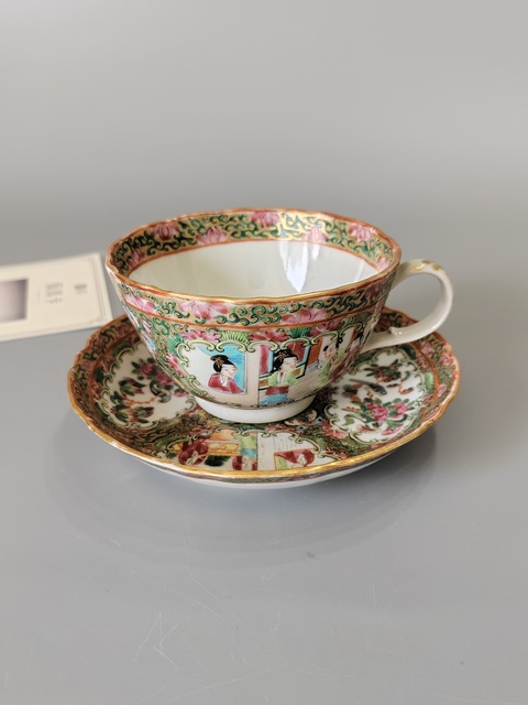 古玩陶瓷咸豐廣彩杯碟套·保真全品拍賣,當前價格1288元