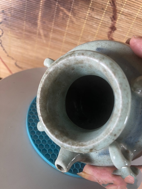 古玩陶瓷清中期青花四系壺拍賣,當前價格98元