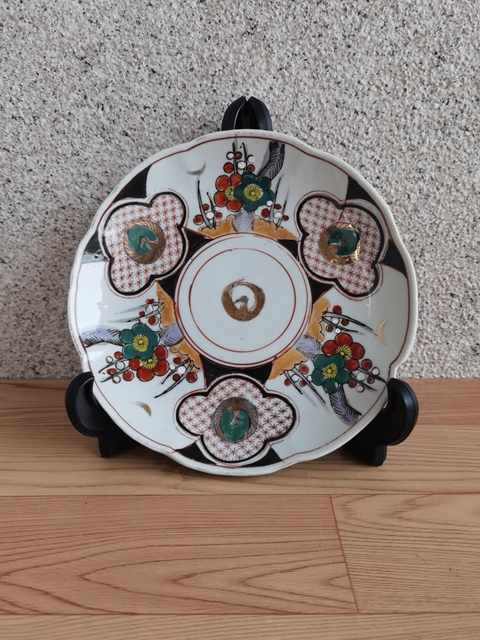 古玩陶瓷描金加彩盤拍賣，當前價格260元
