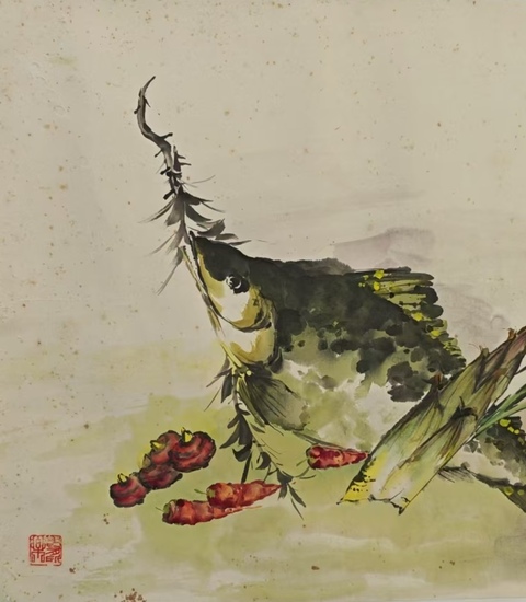 古玩字畫任伯年大師弟子已故海派名家王宗杰年年有余拍賣，當前價格1288元