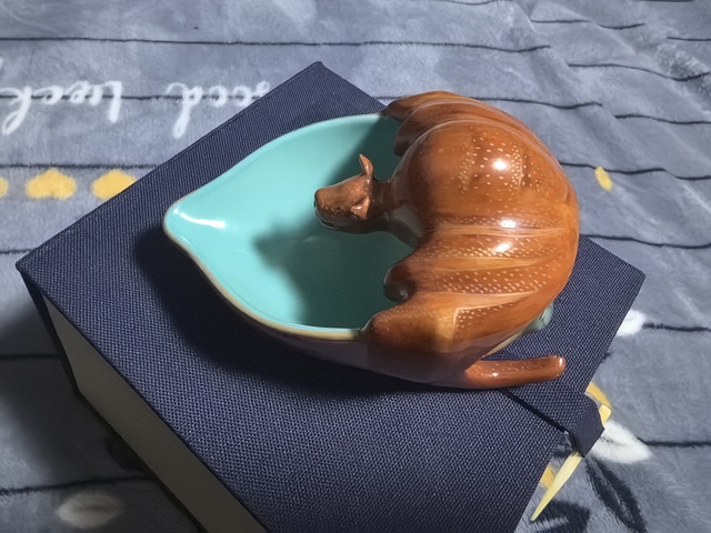 古玩陶瓷粉彩壽桃蝙蝠仿生洗真品鑒賞圖