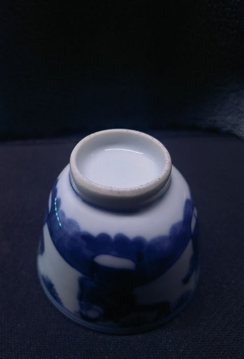古玩陶瓷三星高照圖青花杯真品鑒賞圖