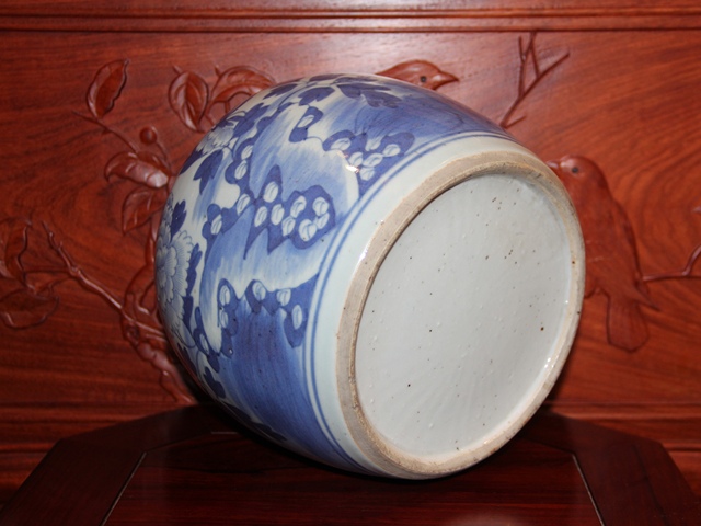 古玩陶瓷清中期?青花洞石牡丹紋罐（全品）拍賣，當前價格2588元