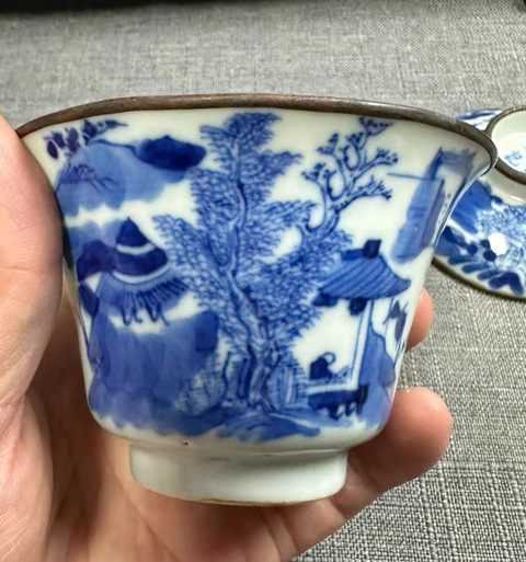 古玩陶瓷青花山水人物蓋碗拍賣,當前價格5500元