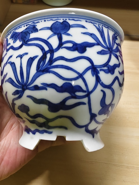 古玩陶瓷青花花卉紋茶碗拍賣，當(dāng)前價(jià)格980元