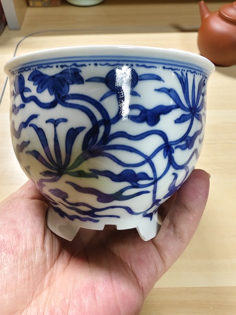 古玩陶瓷青花花卉紋茶碗拍賣，當(dāng)前價(jià)格980元