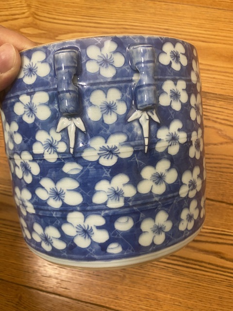 古玩陶瓷青花冰梅圖蓋缸拍賣，當前價格6800元