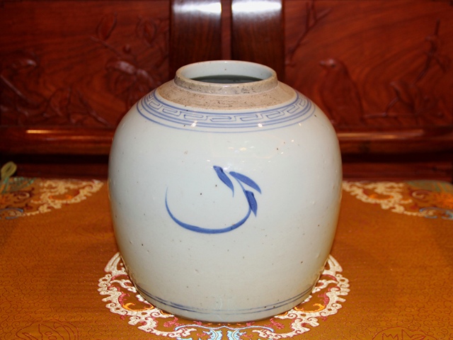 古玩陶瓷清中期?青花洞石牡丹紋罐（全品）拍賣，當前價格2588元