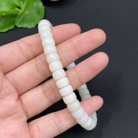 古玩玉器281天然和田玉珠串    貨品總重約26.9g配證書拍賣，當前價格290元