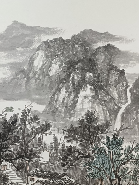 古玩字畫毋穎峰山水《溪山雅居》拍賣，當(dāng)前價格1888元