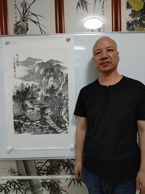 古玩字畫毋穎峰山水《溪山雅居》拍賣，當(dāng)前價格1888元